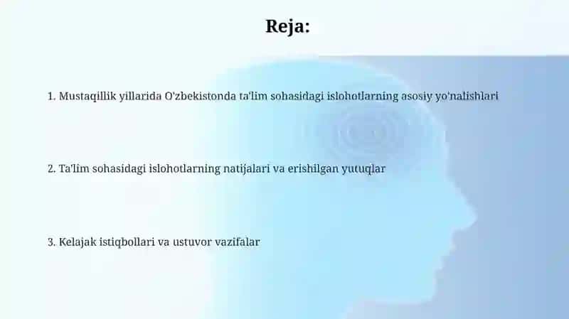 Ta'lim Tizimining Tuzilishi va Boshqaruvi: Asosiy Islohotlar 2