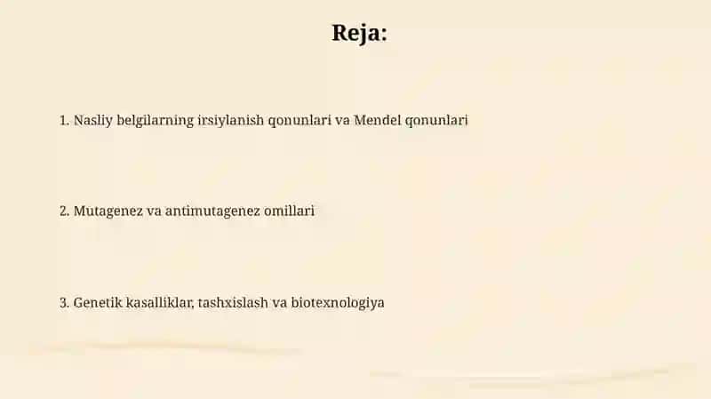 Nasliy belgilarning irsiylanish qonuniyatlari.Irsiyat 2