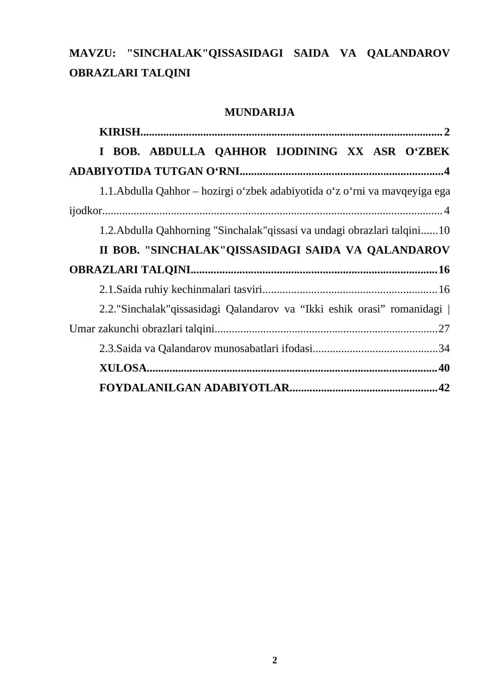 "SINCHALAK"QISSASIDAGI SAIDA VA QALANDAROV OBRAZLARI TALQINI 2