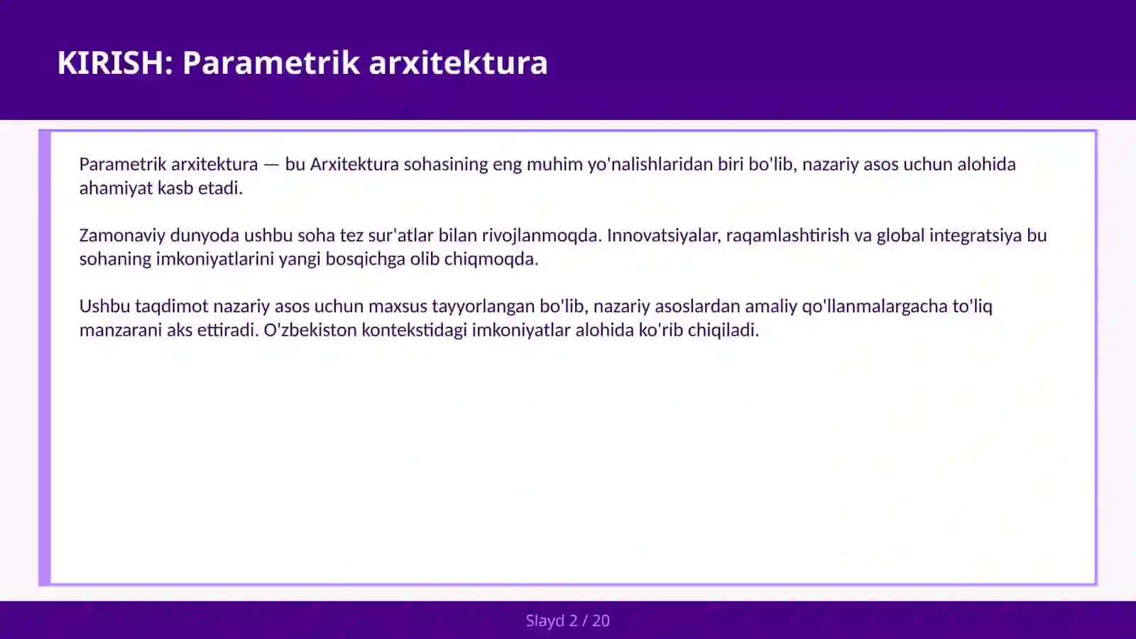 Parametrik arxitektura 2