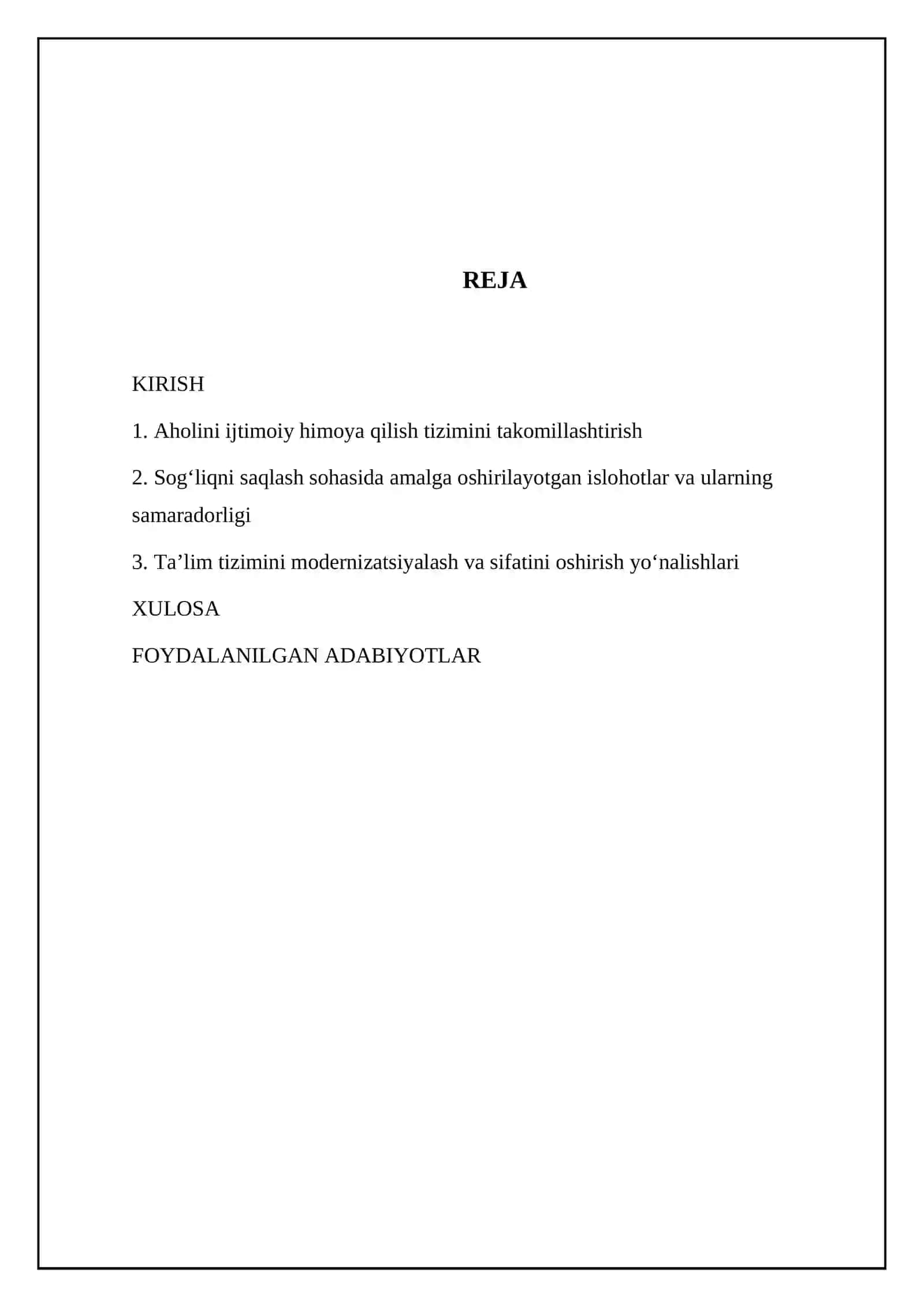 Oʻzbekiston Respublikasida ijtimoiy sohadagi islohotlar 2