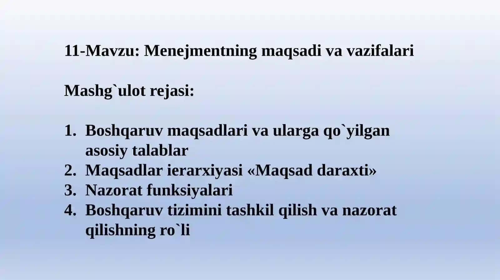 Menejmentning maqsadi va vazifalari 2