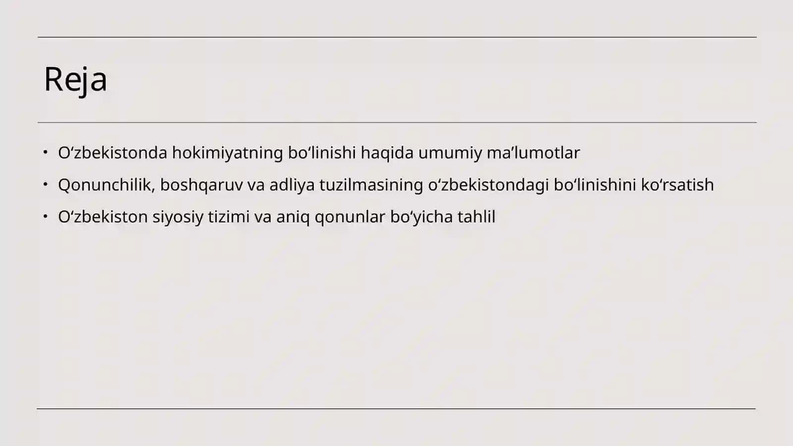 O‘zbekiston Respublikasi hokimyatining bo‘linishi 2