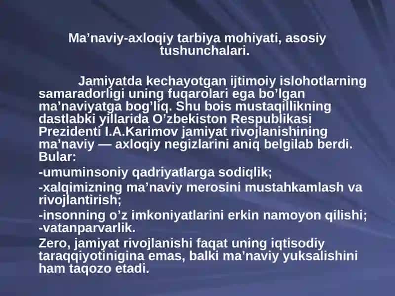 Ma’naviy-axloqiy tarbiya mohiyati, asosiy tushunchalari 2