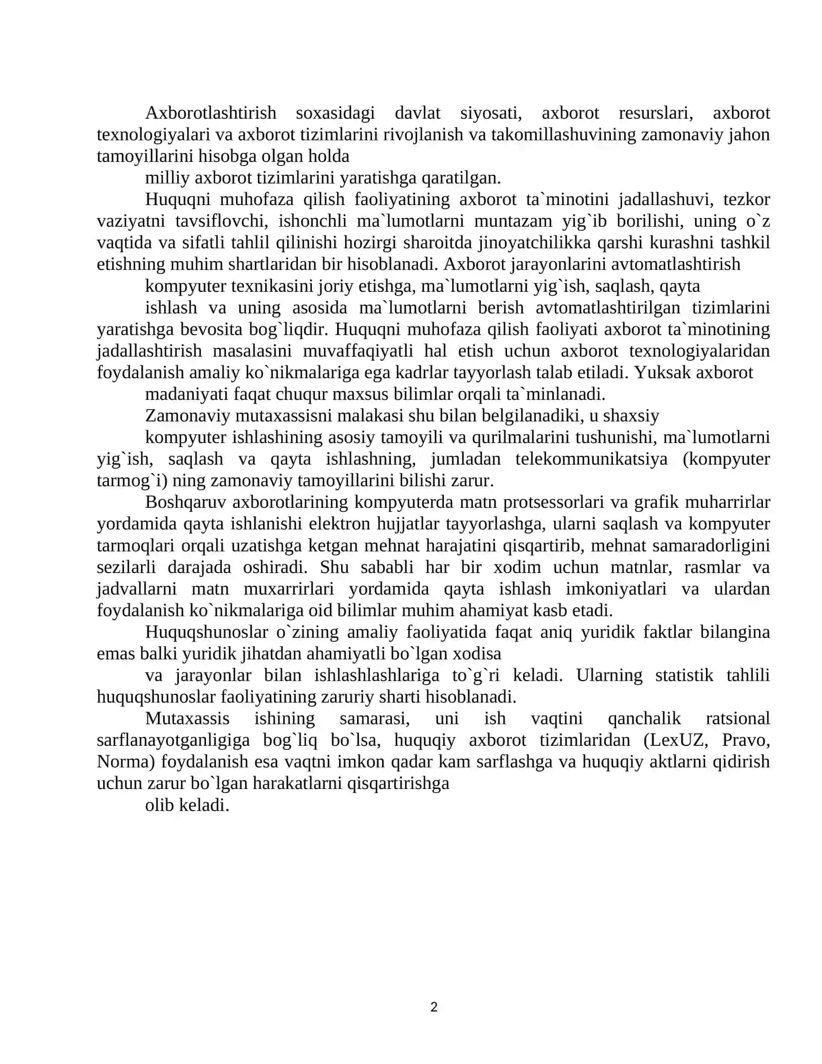 Axborot xavfsizligini ta`minlash 2