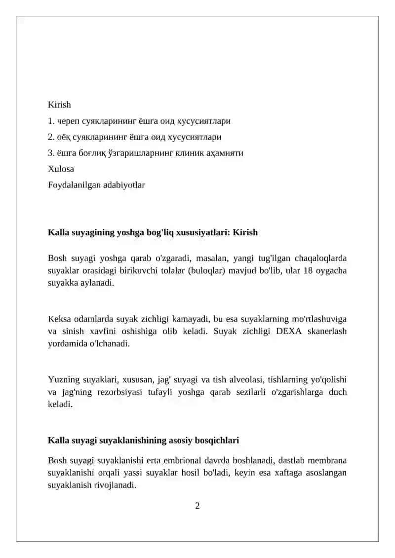Chanoq va oyoq suyaklarining yoshga nisbatan xususiyatlari 2