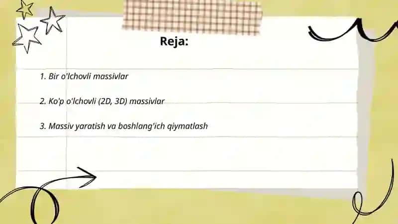 Massivlar 2