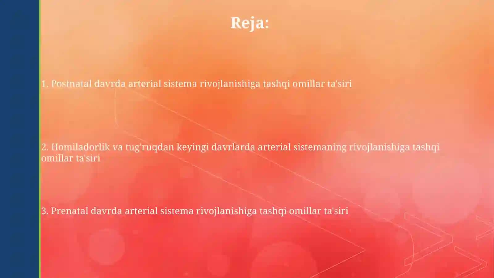 Arterial tizim rivojlanishi 2