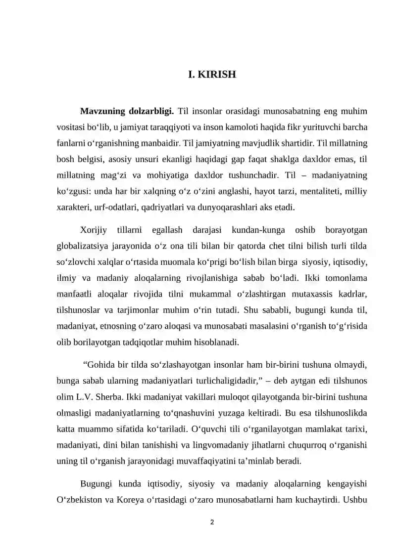 Koreys va o‘zbek tillaridagi lingvomadaniy xususiyatlar 2