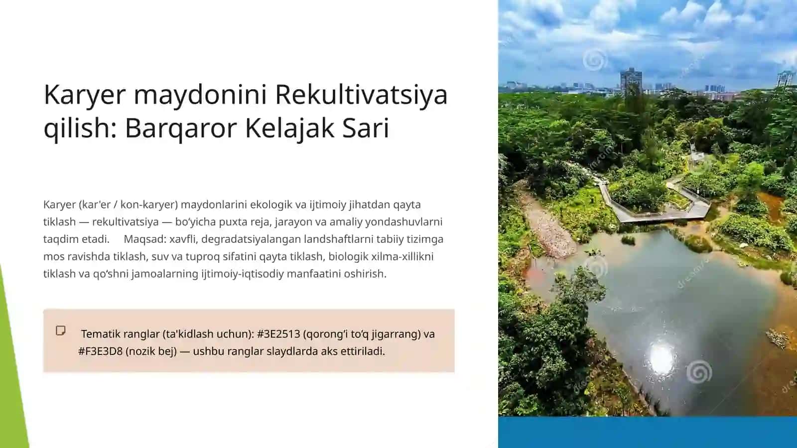 Karyer maydonini Rekultivatsiya qilish: Barqaror Kelajak Sari 2