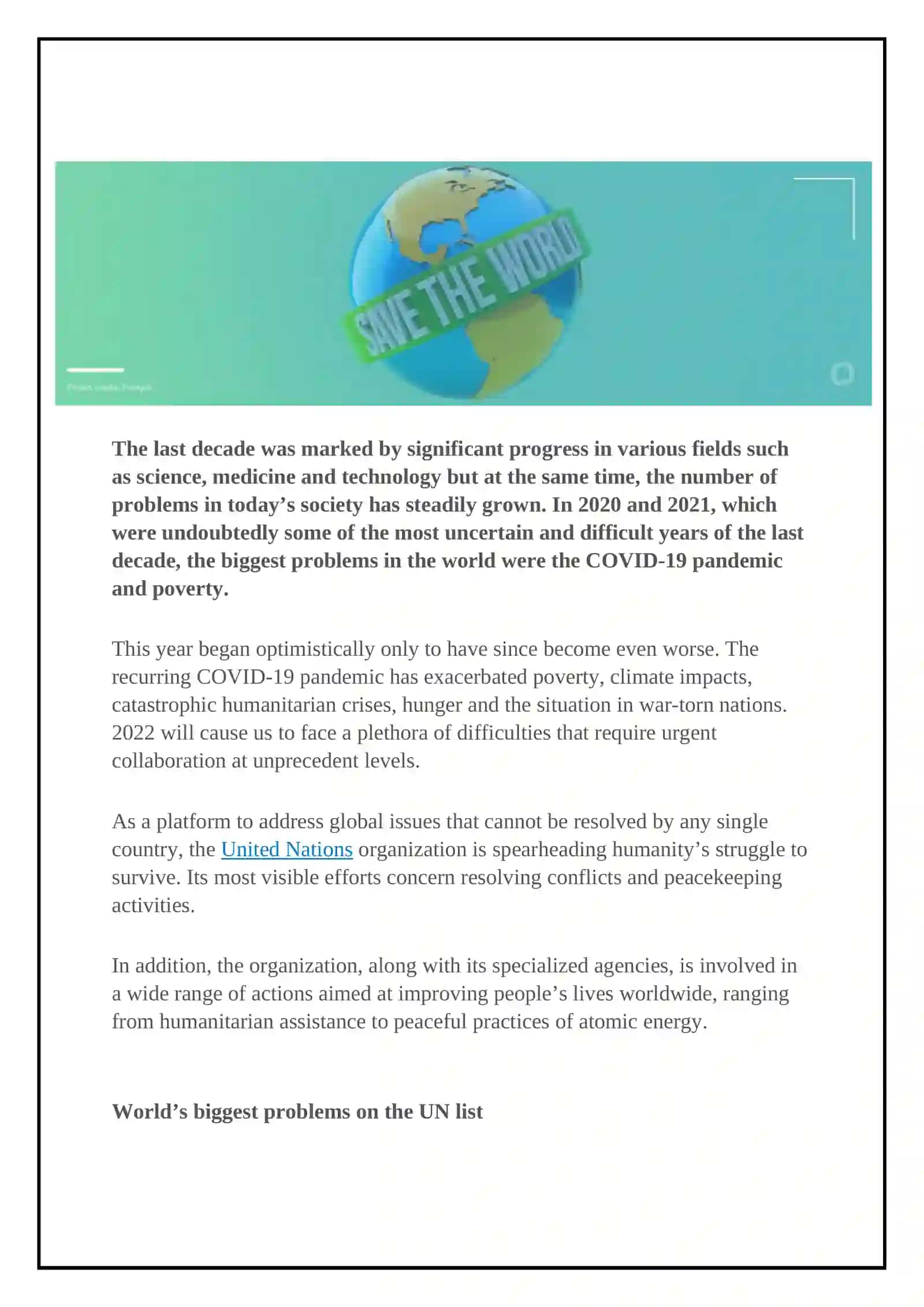 Global problems 2
