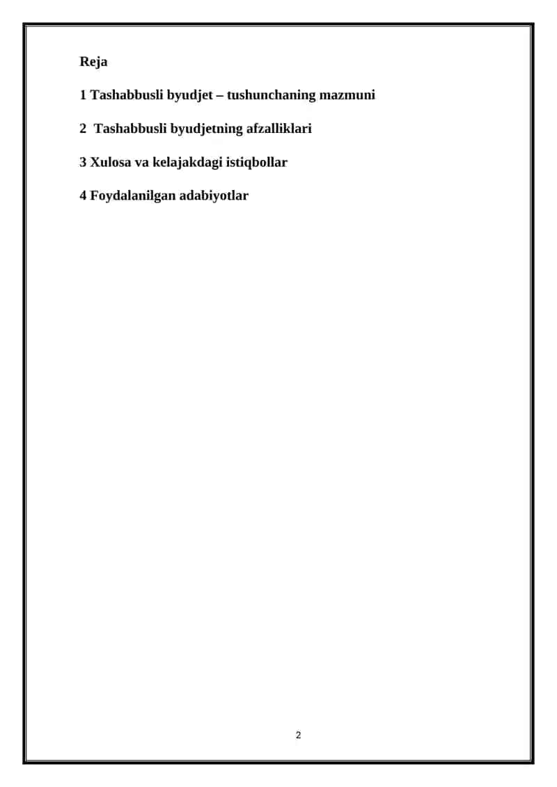 Tashabbusli byudjetlashtirishning mohiyati va ahamiyati 2