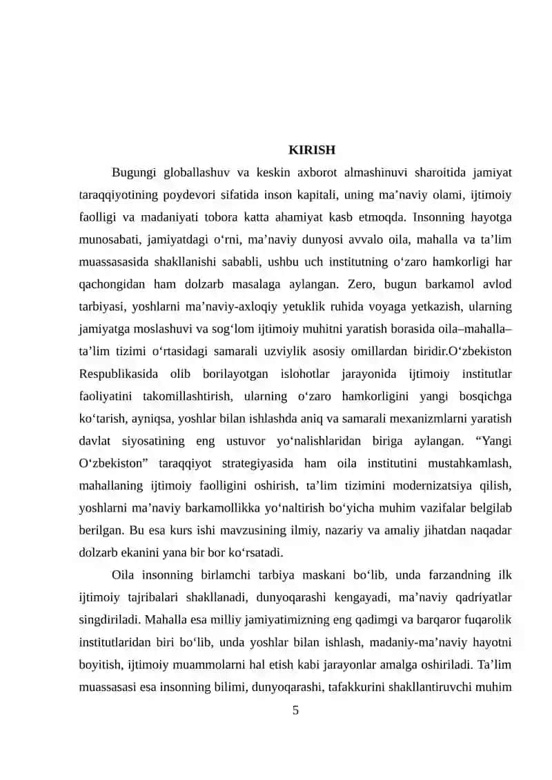 Oila,mahalla va ta'lim muassasi hamkorlik tizimida ijtimoiy ma'daniy faoliyatning namoyon bo'lishi 2