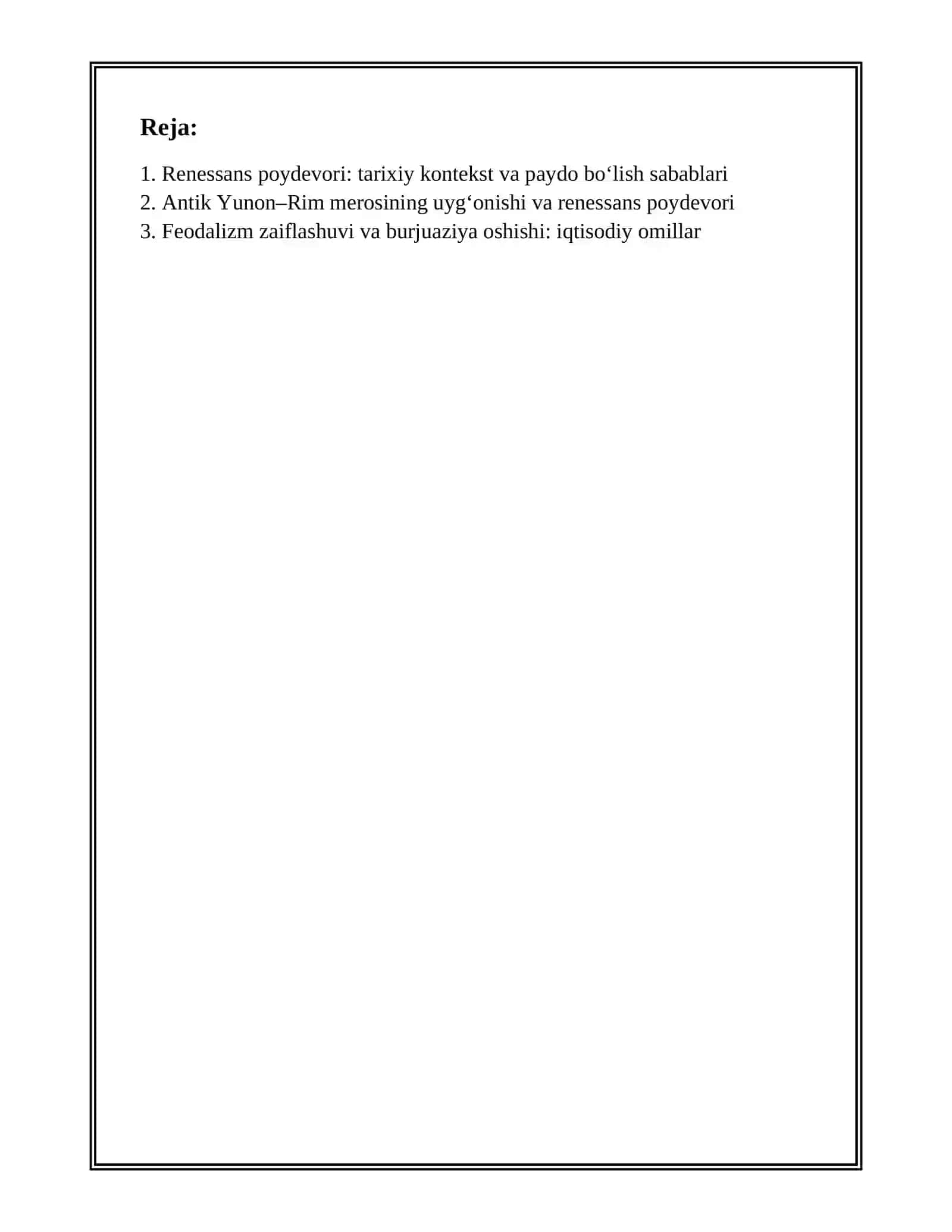 RENESSANS POYDEVORI MAVZUSI 2