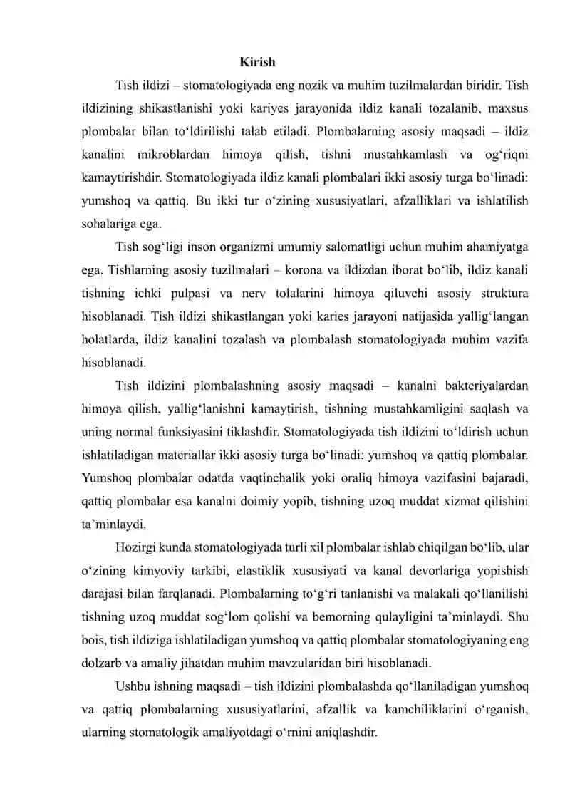 TISH ILDIZIGA ISHLATILADIGAN YUMSHOQ VA QATTIQ PLOMBALAR 2