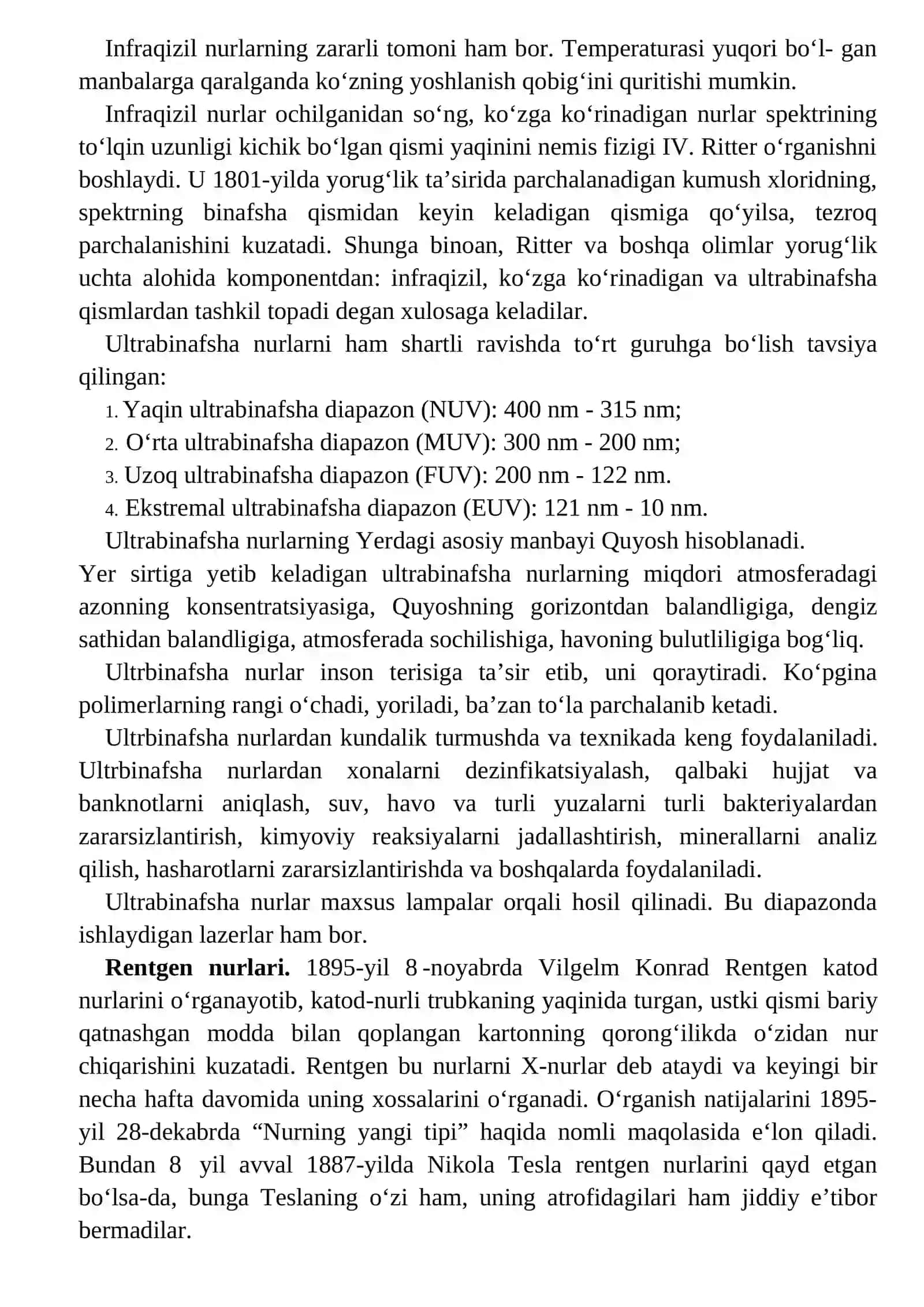 INFRAQIZIL NURLANISH.ULTRABINAFSHA NURLANISH. RENTGEN NURLANISH VA UNING TATBIQI 2