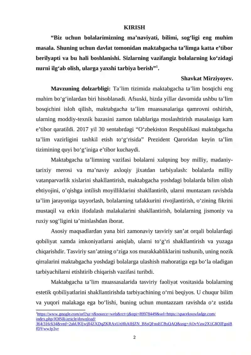 Tasviriy faoliyat mashg'ulotlari 2
