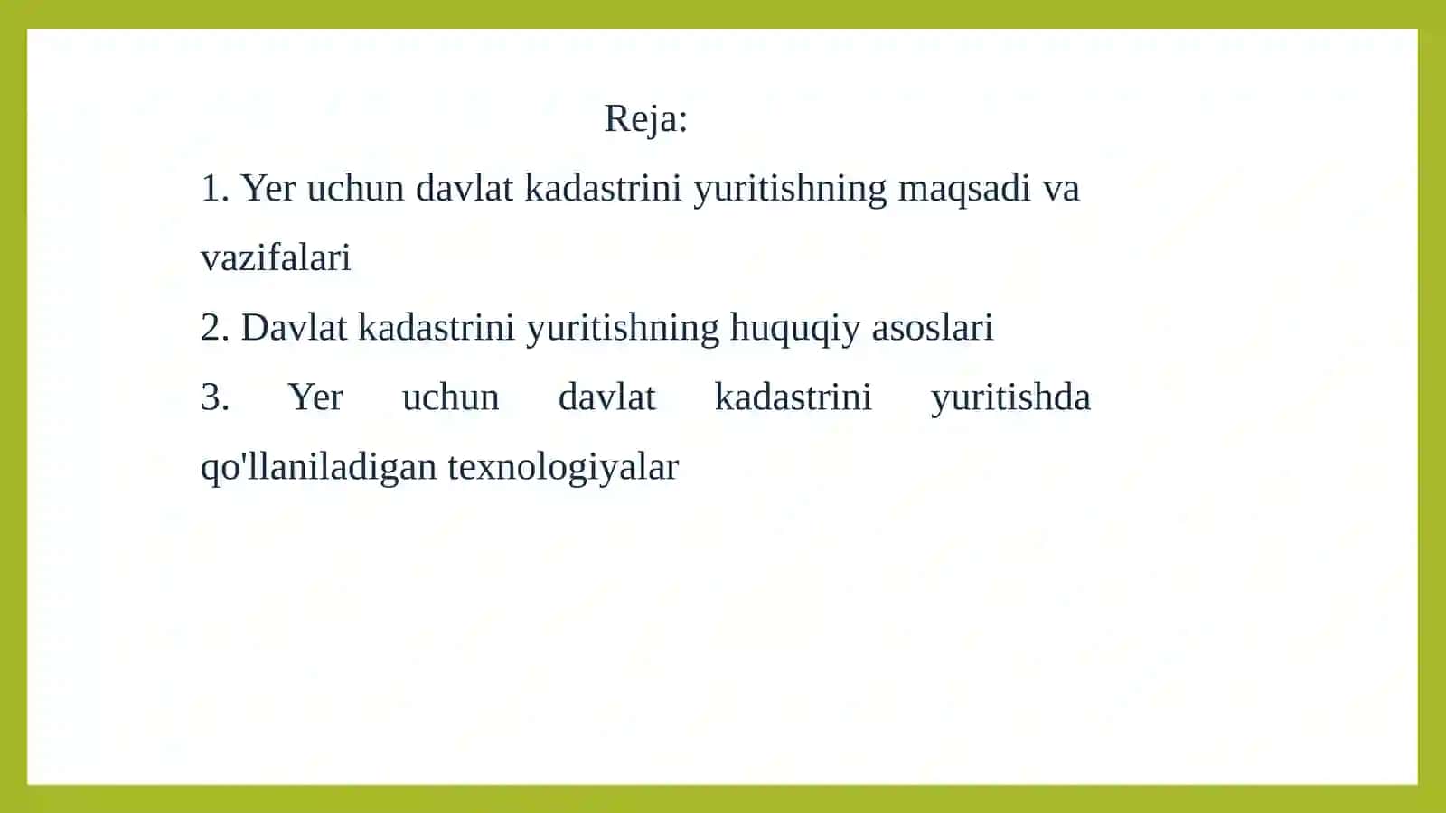Davlat kadastrlarini yuritishning asosiy prinsiplar 2