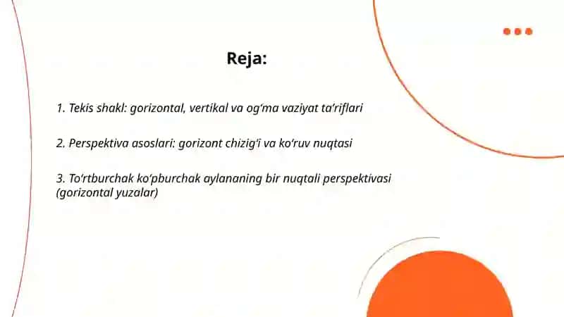 Perspektiva asoslari: gorizont chizigʻi va koʻruv nuqtasi 2