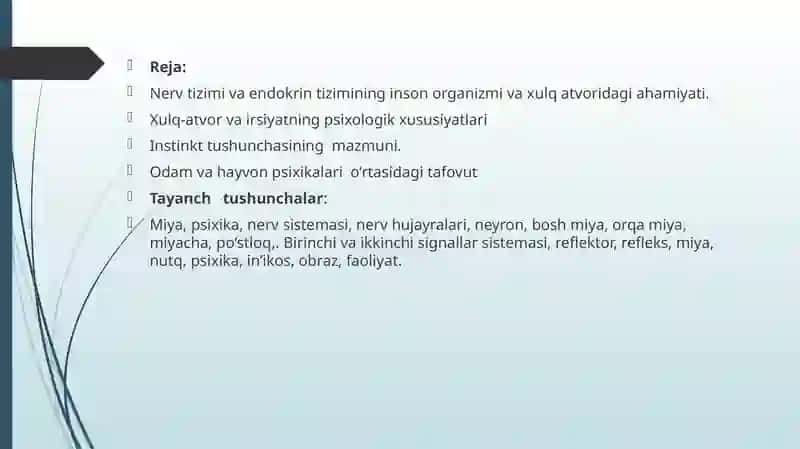 Xulq-atvoring psixofiziologik asosi 2