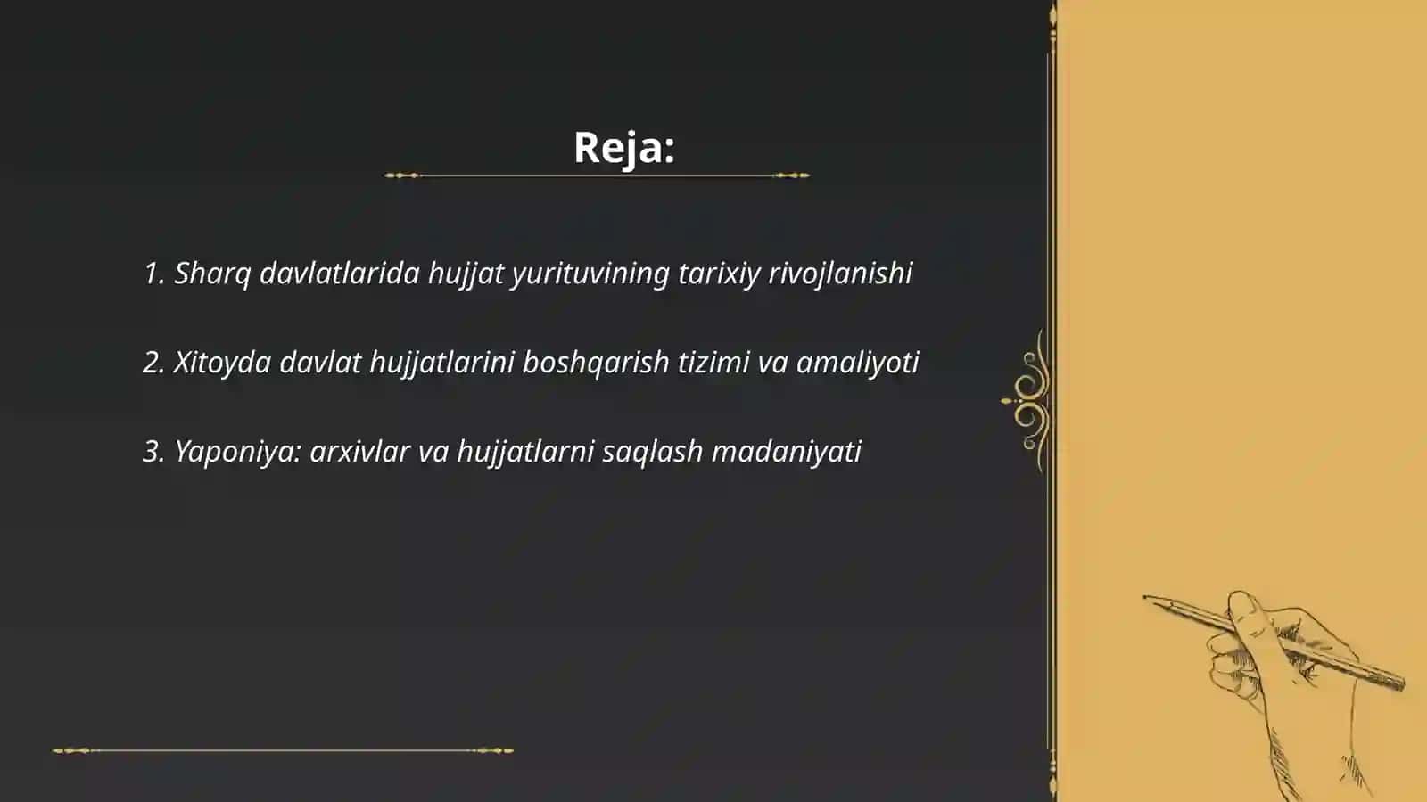 Sharq davlatlarida hujjat yurituvlari 2