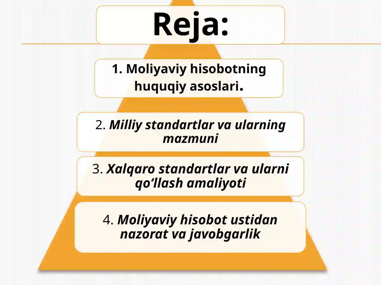 Moliyaviy hisobotlarni tartibga soluvchi normativ-huquqiy hujjatlar nimalardan iborat. 2