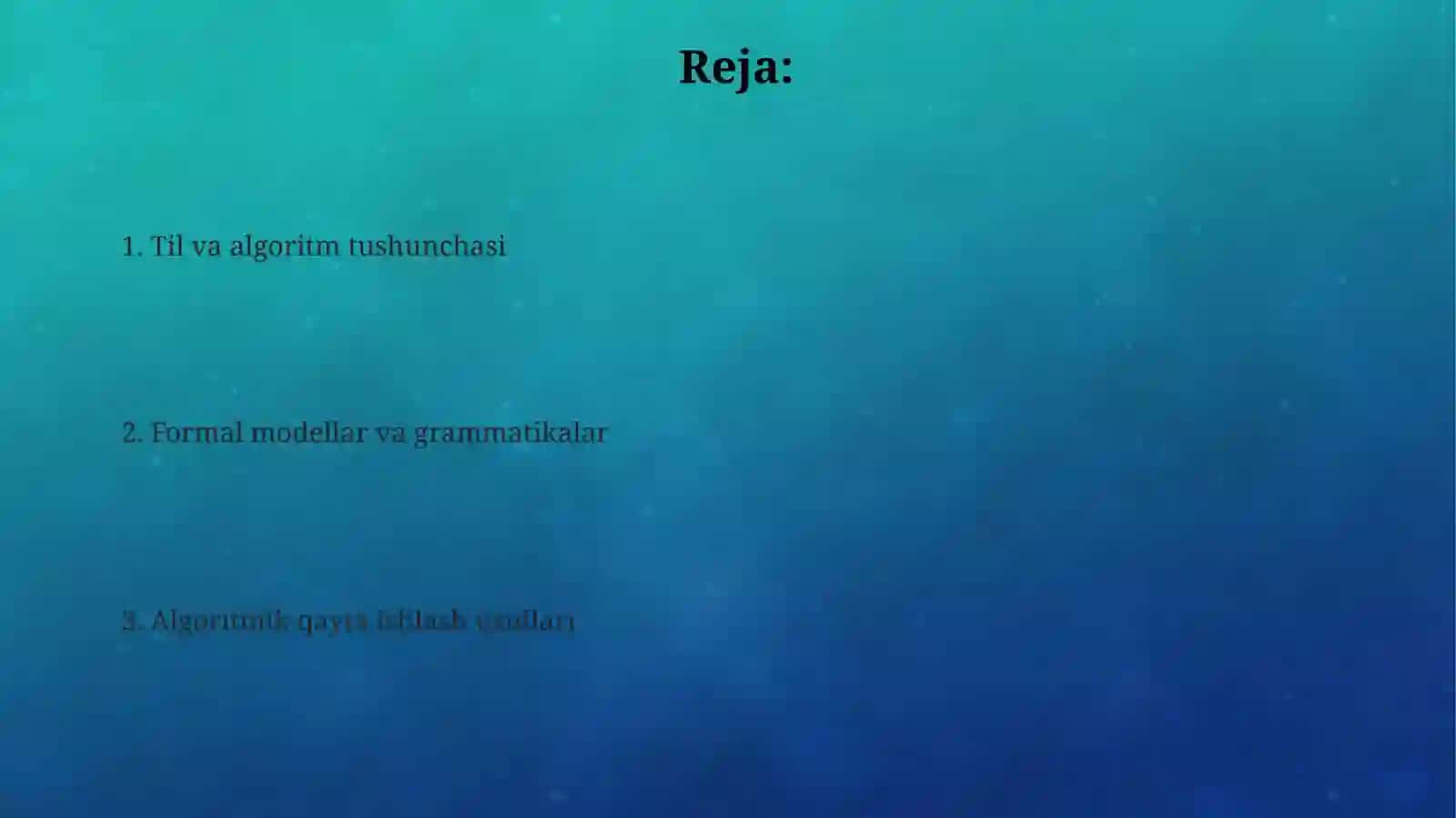 Tilni algoritmik tasvirlash 2