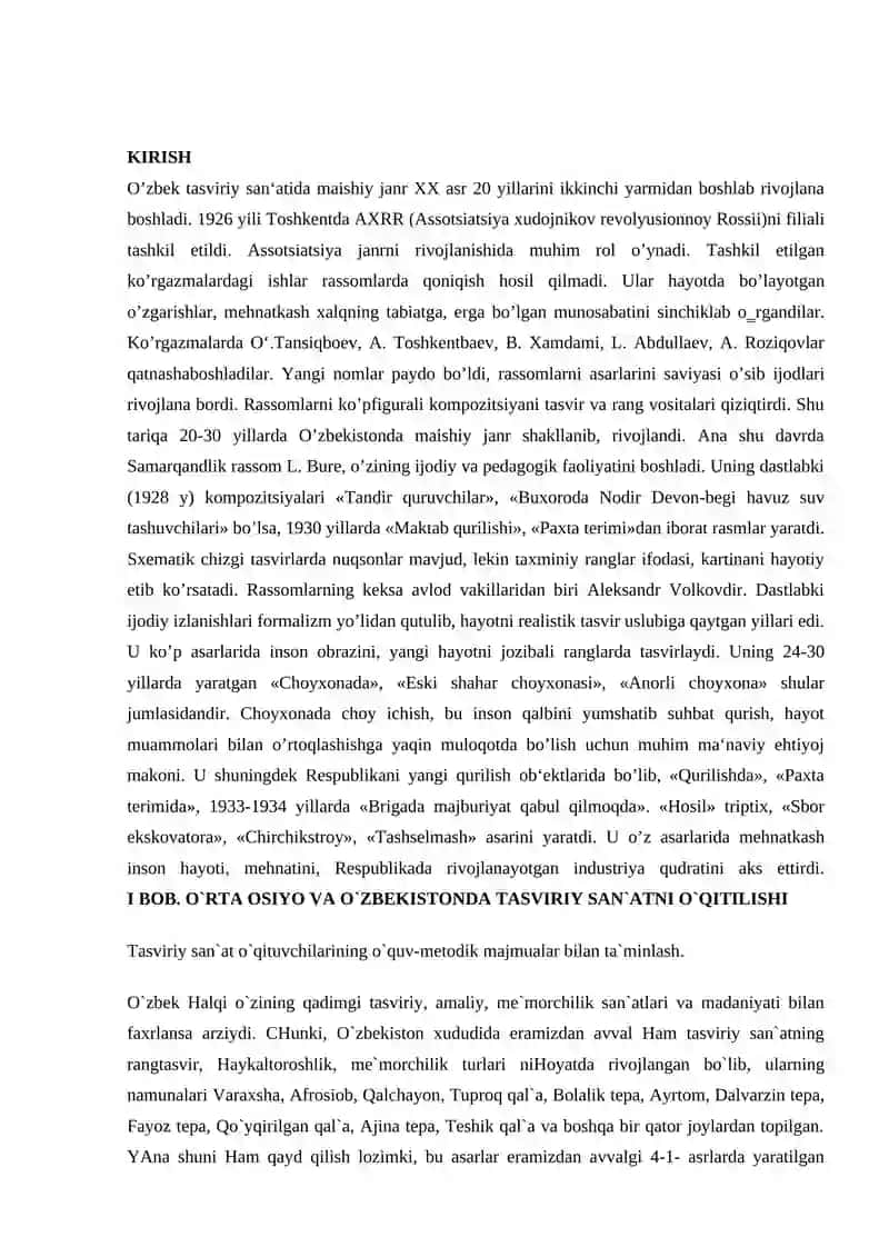 O`rta osiyo va o`zbekistonda tasviriy san`atni o`qitilishi 2