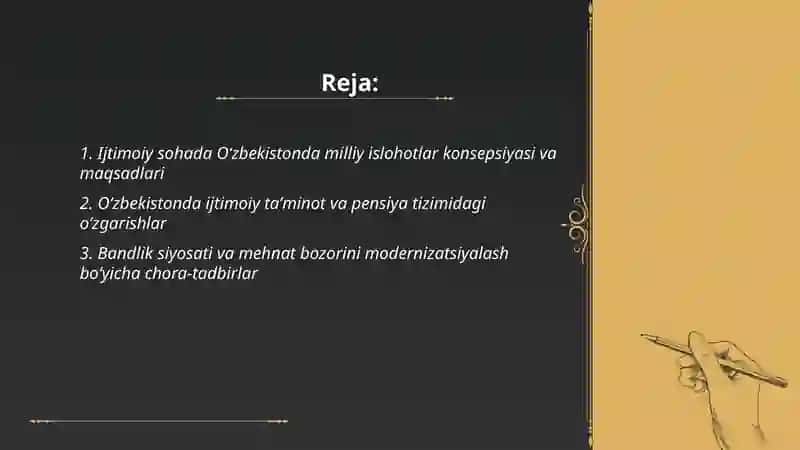 Oʻzbekistonda ijtimoiy sohada amalga oshirilayotgan oʻzgarishlar mazmun va mohiyati 2
