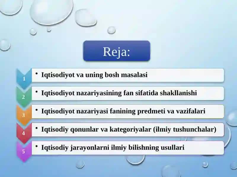 Fanining predmetlari va o'rganish usullari 2