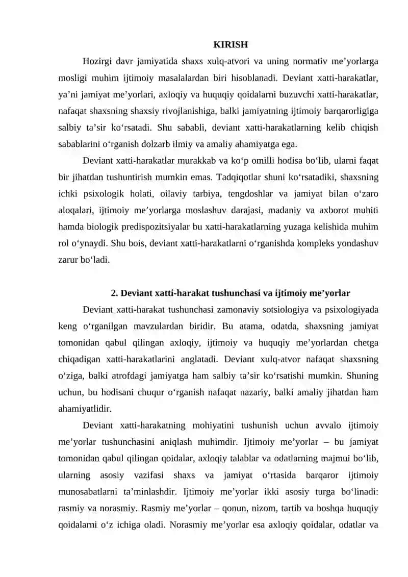 Deviant xatti-harakatlarning sabablari 2