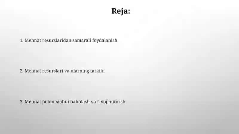 Mehnat resurslari va mehnat salohiyati 2
