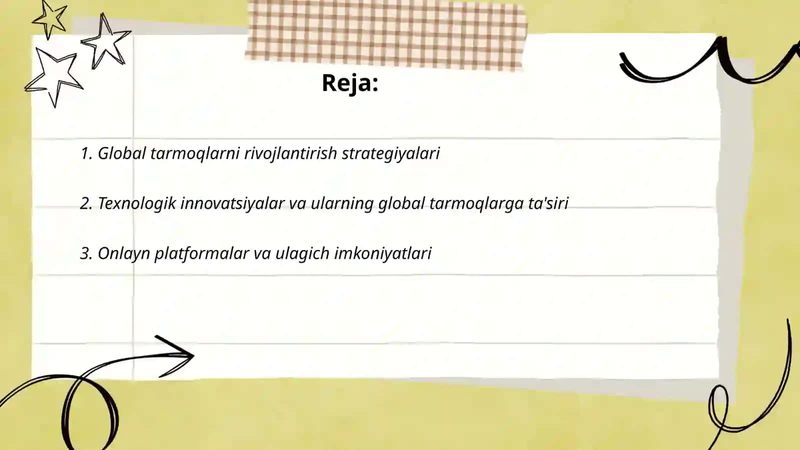 Global tarmoqlarni rivojlantirish strategiyalari 2