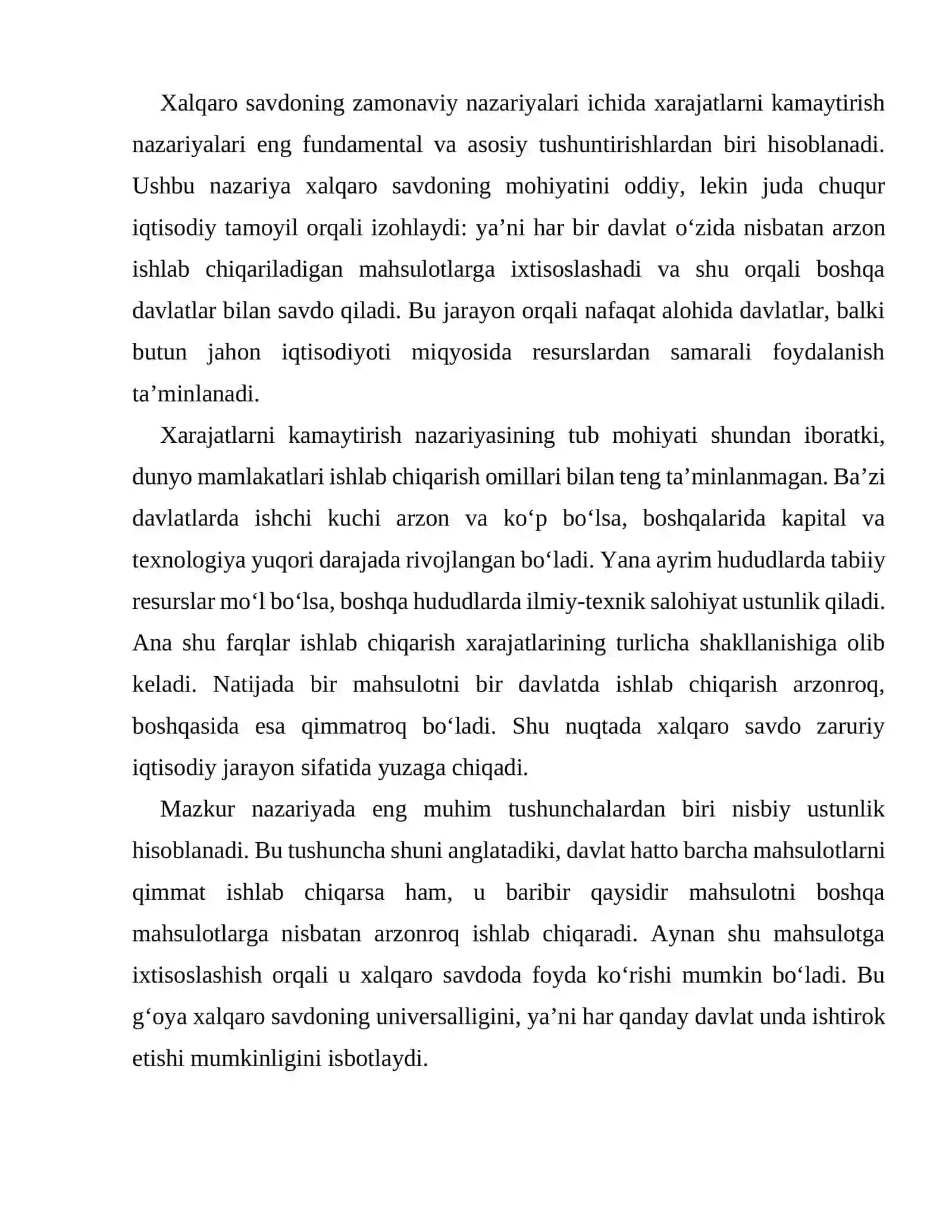 Xalqaro savdoning zamonaviy nazariyalari 2