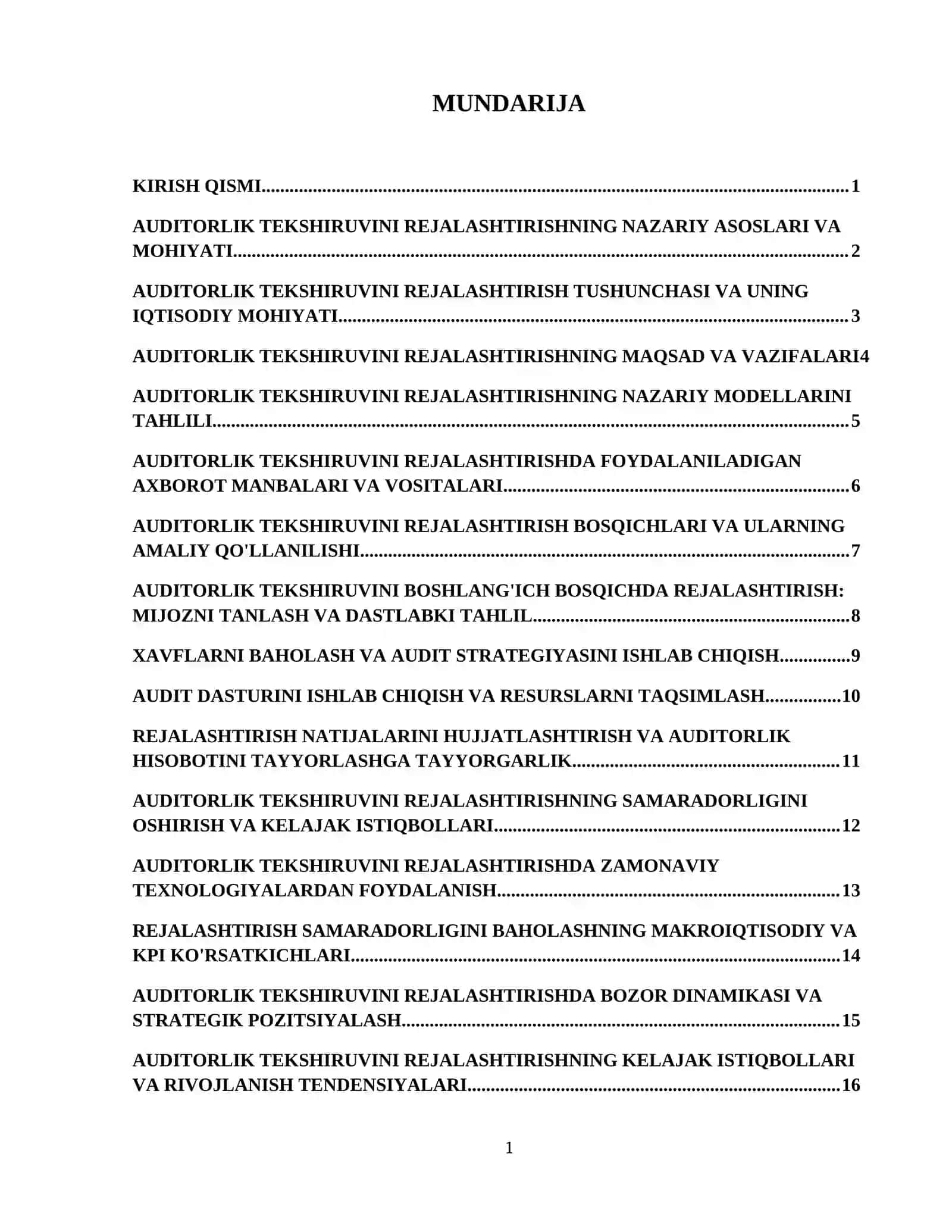 Auditorlik tekshiruvini rejalashtirishning maqsadi va uning bosqichlari 2