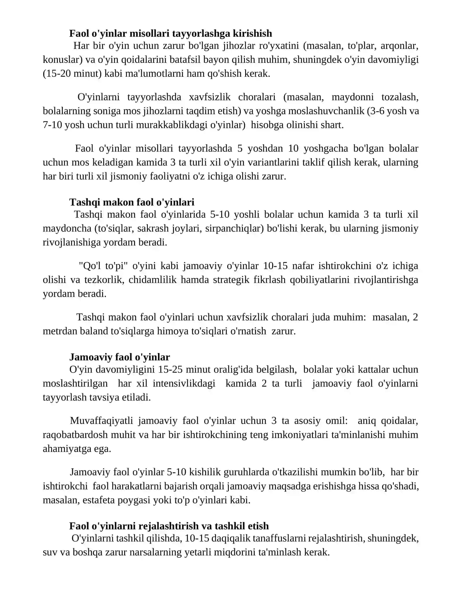 Harakatli o'yin namunalarini tayyorlash 2