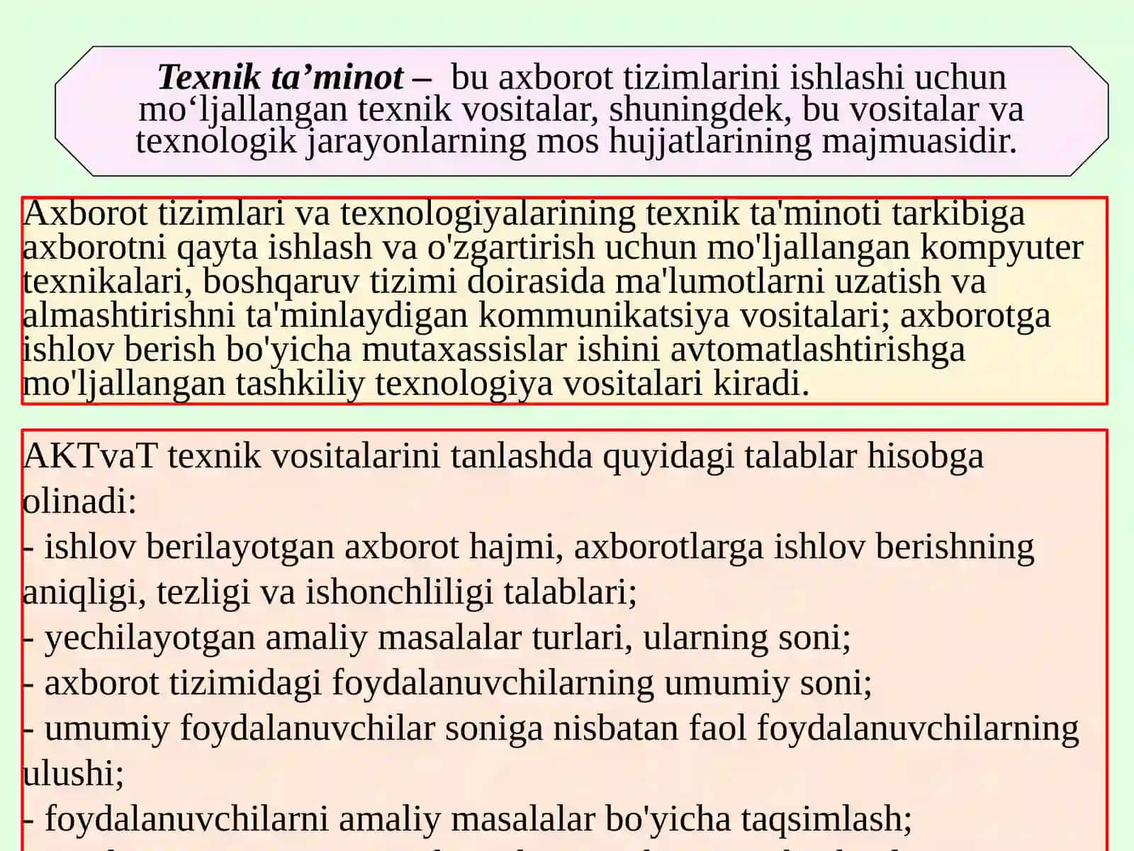IAKT va Tning infratuzilmasi 2