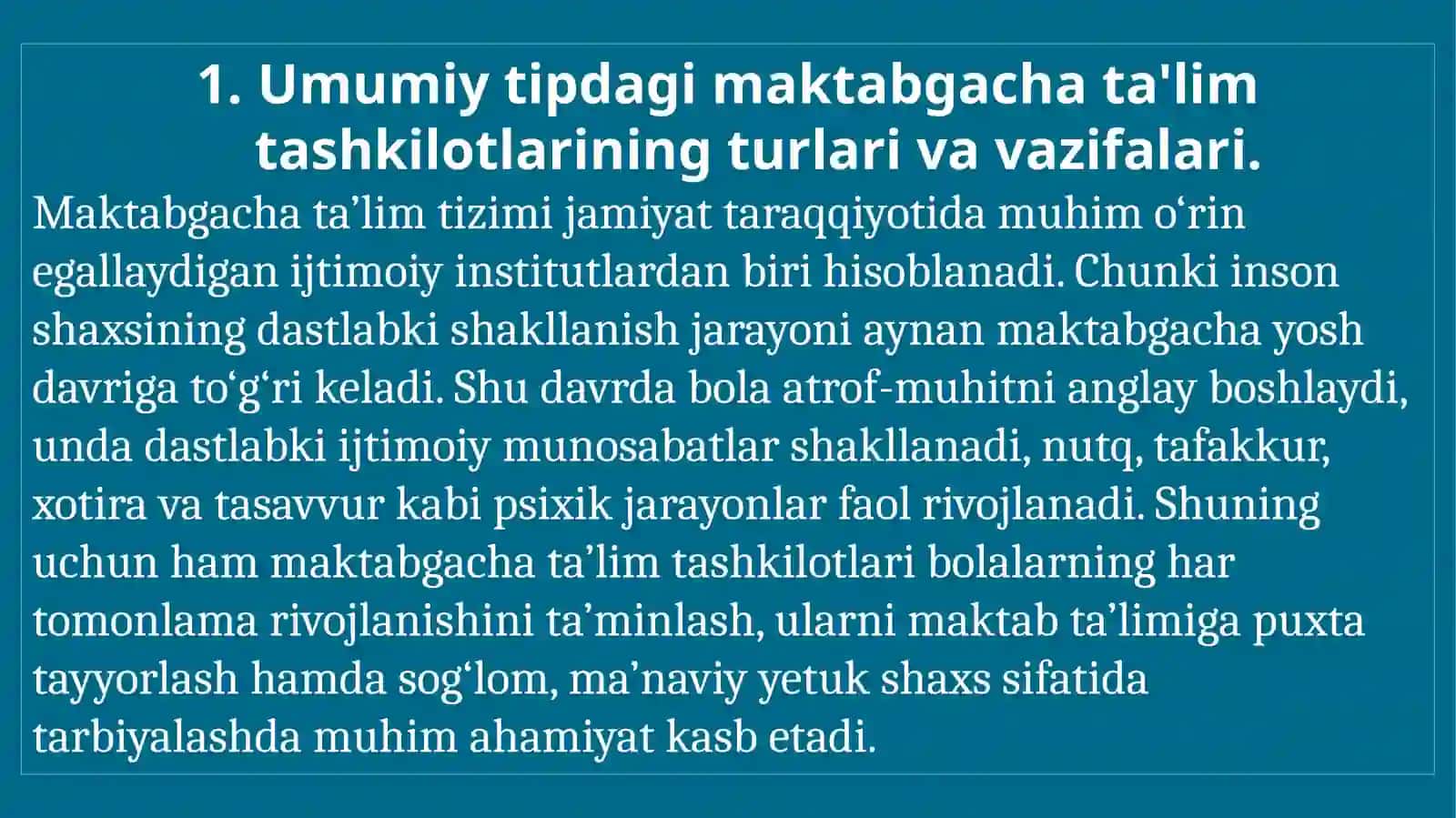 Umumiy tipdagi davlat maktabgacha ta'lim tashkilotlari 2