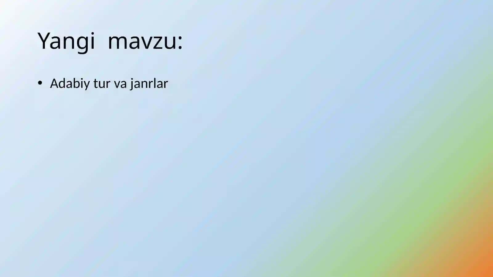 Adabiy tur va janrlar 2