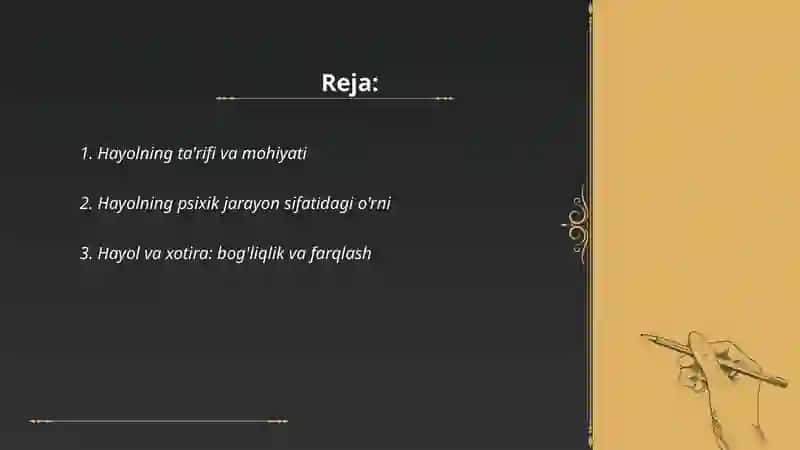 Hayol psixik jarayon sifatida 2