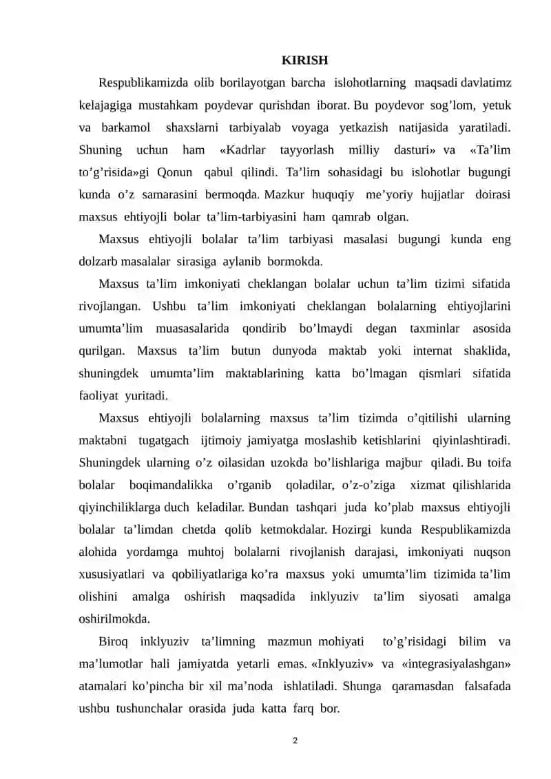 Maxsus ehtiyojli bolalar ta'lim tarbiyasi 2