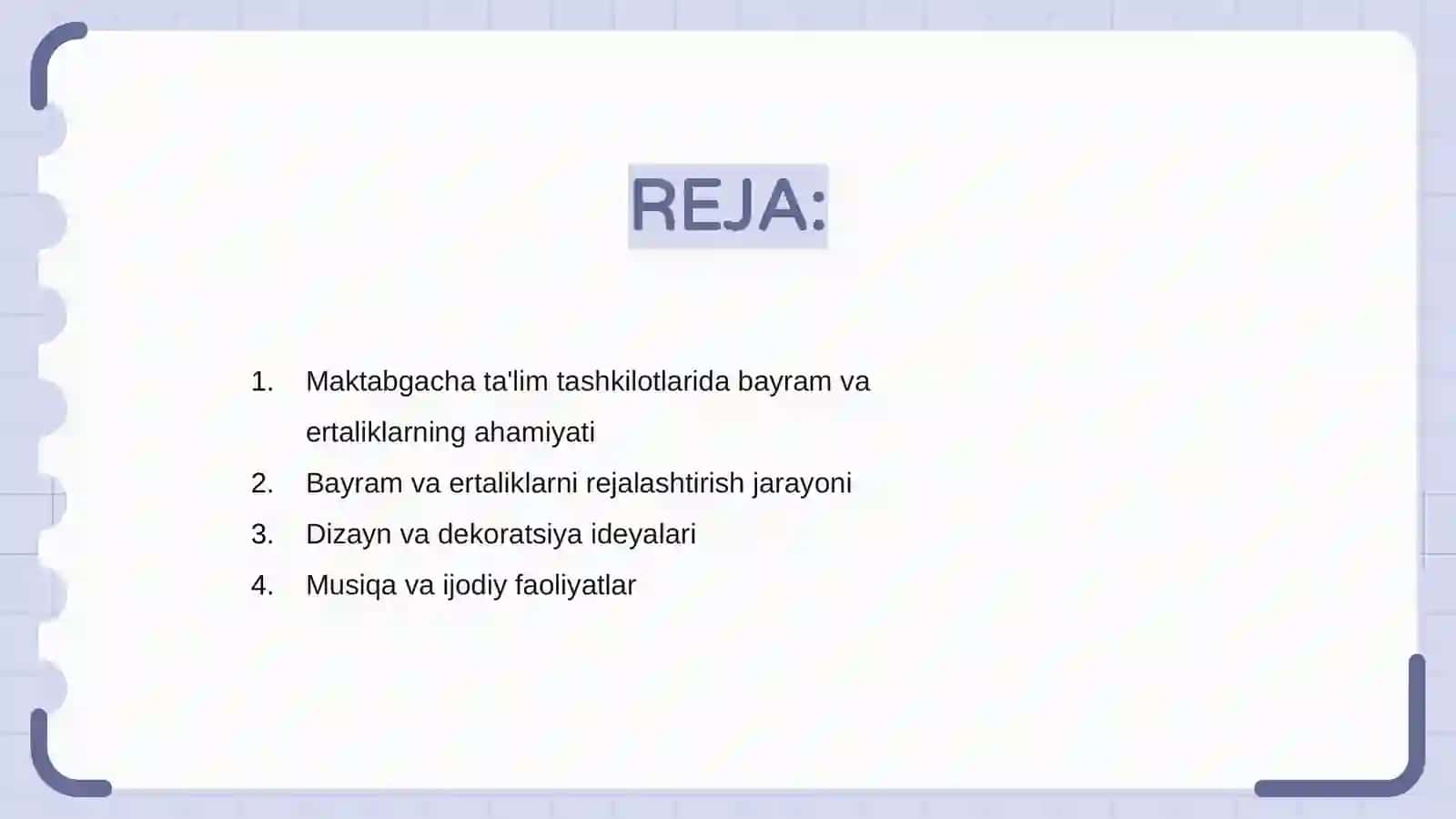 Maktabgacha taʼlim tashkilotlarida bayram va ertaliklarni tashkil qilish va oʻtkazish 2