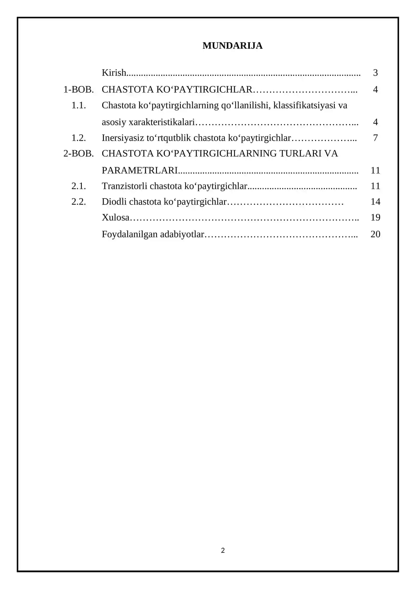 Chastota koʻpaytirgichlar 2