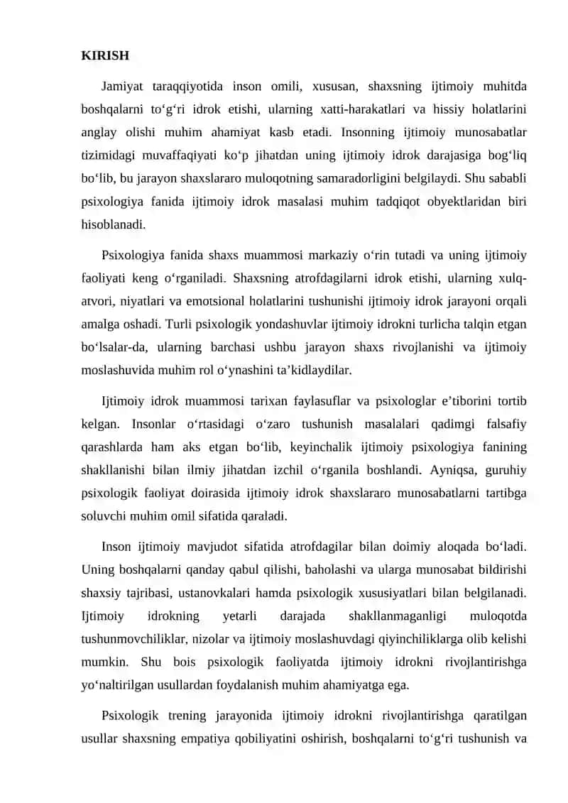 IJTIMOIY IDROKKA YO'NALTIRILGAN USULLAR 2