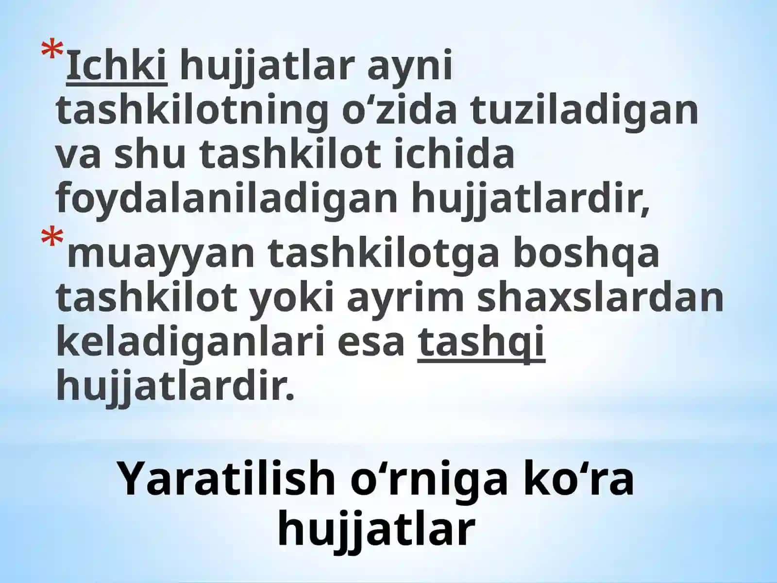 Hujjatturlari va ularning xususiyatlarini o‘rganish 2