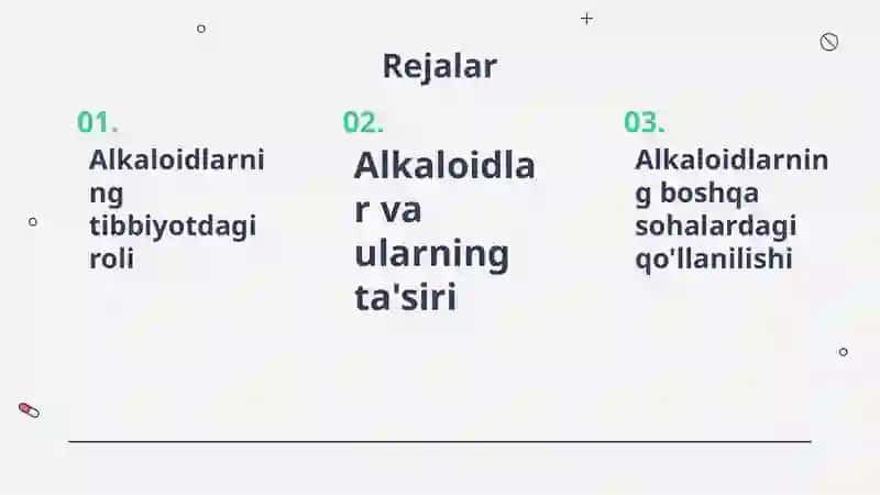 Alkaloidlarning tibbiyot va boshqa sohalardagi ahamiyati 2