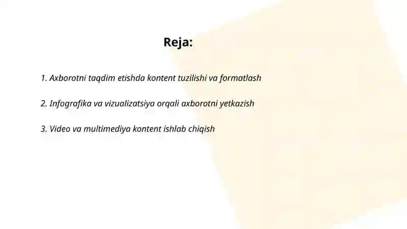 Media makonda axborotni taqdim etish 2