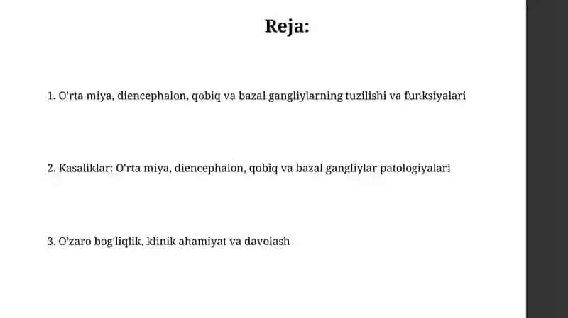 O'rta miya, diencephalon, qobiq va bazal gangliylar 2