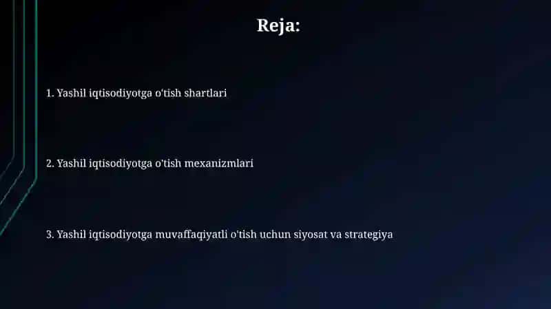 Yashil iqtisodiyotga o'tishning mexanizmlari va shartlari 2