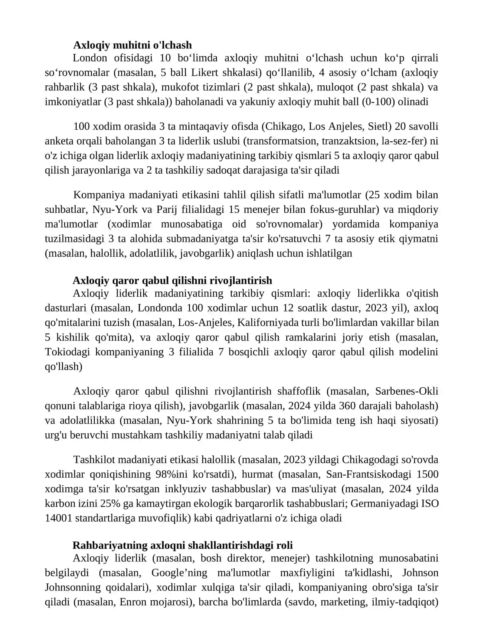 Tashkiliy madaniyat etikasi.Rahbar axloqiy madaniyatining tarkibiy qismlari 2